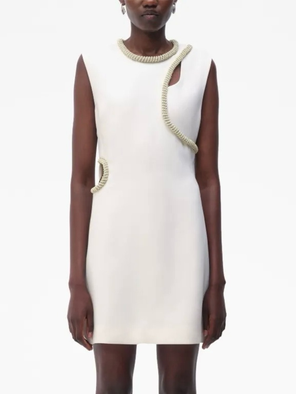 NWT Simkhai “Kat” Ivory Beaded Mini Dress - Sz 0